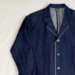 岡山デニム・セルビッジヘンプコットンロング丈ジャケット（ユニセックス）