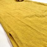 麻スラブ（麻100%ラミー）Vネックロング丈ワンピース-ミモザ