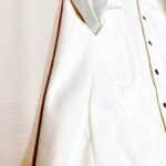 岡山セルビッジホワイトデニム12ozユニセックスロング丈ジャケット