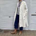岡山セルビッジホワイトデニム12ozユニセックスロング丈ジャケット