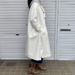 岡山セルビッジホワイトデニム12ozユニセックスロング丈ジャケット