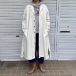 岡山セルビッジホワイトデニム12ozユニセックスロング丈ジャケット