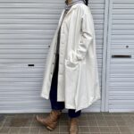 岡山セルビッジホワイトデニム12ozユニセックスロング丈ジャケット