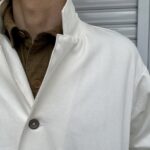 岡山セルビッジホワイトデニム12ozユニセックスロング丈ジャケット