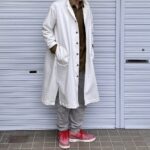 岡山セルビッジホワイトデニム12ozユニセックスロング丈ジャケット