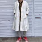 岡山セルビッジホワイトデニム12ozユニセックスロング丈ジャケット