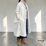 岡山セルビッジホワイトデニム12ozユニセックスロング丈ジャケット