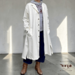 岡山セルビッジホワイトデニム12ozユニセックスロング丈ジャケット