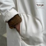 岡山セルビッジホワイトデニム12ozユニセックスロング丈ジャケット