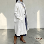 岡山セルビッジホワイトデニム12ozユニセックスロング丈ジャケット