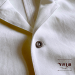 岡山セルビッジホワイトデニム12ozユニセックスロング丈ジャケット