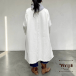 岡山セルビッジホワイトデニム12ozユニセックスロング丈ジャケット