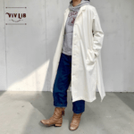 岡山セルビッジホワイトデニム12ozユニセックスロング丈ジャケット