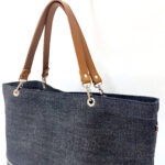 特大デニムトート・セルビッチ岡山デニム×イタリア本革/丈夫で上品、男女兼用、大容量・一泊旅行にも