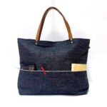 特大デニムトート・セルビッチ岡山デニム×イタリア本革/丈夫で上品、男女兼用、大容量・一泊旅行にも