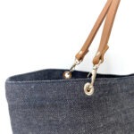 特大デニムトート・セルビッチ岡山デニム×イタリア本革/丈夫で上品、男女兼用、大容量・一泊旅行にも