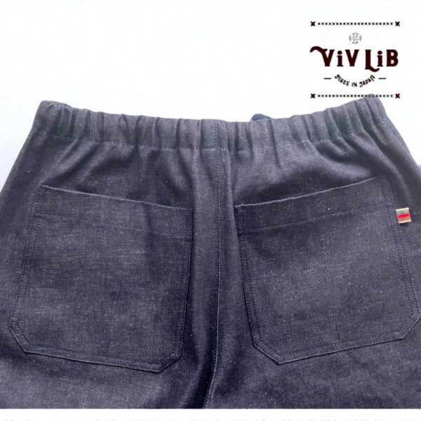岡山セルビッジデニム ワイドイージーパンツ（ネイビーステッチ）