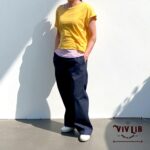 岡山セルビッジデニム ワイドイージーパンツ(ネイビーステッチ)