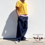 岡山セルビッジデニム ワイドイージーパンツ(ネイビーステッチ)