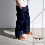 岡山セルビッジデニム ワイドイージーパンツ(ネイビーステッチ)