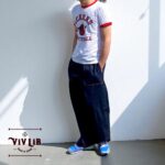 岡山セルビッジデニム ワイドイージーパンツ(オレンジステッチ)