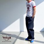 岡山セルビッジデニム ワイドイージーパンツ(オレンジステッチ)