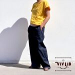 岡山セルビッジデニム ワイドイージーパンツ(オレンジステッチ)