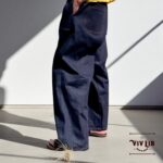 岡山セルビッジデニム ワイドイージーパンツ(オレンジステッチ)