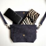 藍染め刺し子と本藍岡山デニムのバイカラー2wayミニショルダーバッグ