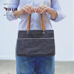 お散歩ミニトート・ヘビーオンスセルビッチ岡山デニム×イタリア本革