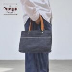 お散歩ミニトート・ヘビーオンスセルビッチ岡山デニム×イタリア本革