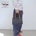 お散歩ミニトート・ヘビーオンスセルビッチ岡山デニム×イタリア本革