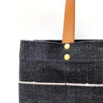 お散歩ミニトート・ヘビーオンスセルビッチ岡山デニム×イタリア本革