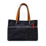 お散歩ミニトート・ヘビーオンスセルビッチ岡山デニム×イタリア本革