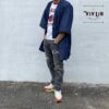 岡山産セルビッジデニム大人用甚平（ユニセックス）・9.5oz・/S〜XL/お祭り、普段着、休日スタイルに。