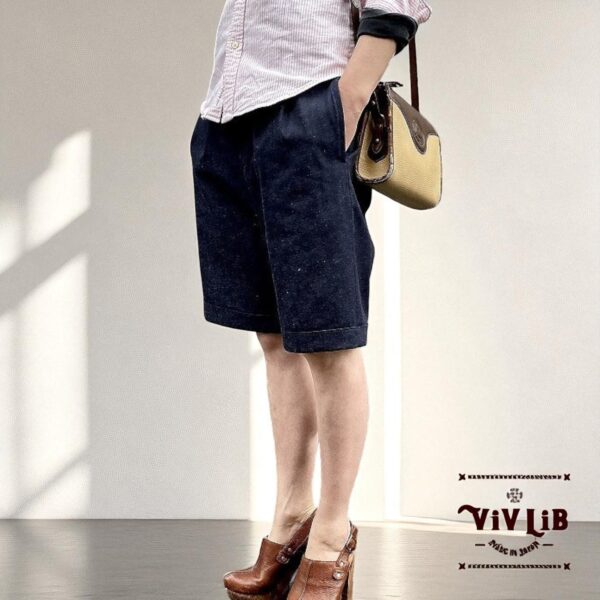 ・9.5oz・クラシックデザインのデニムハーフパンツ｜岡山セルビッチ使用