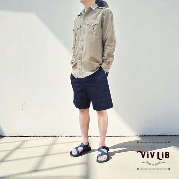 ・9.5oz・クラシックデザインのデニムハーフパンツ｜岡山セルビッチ使用