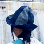 岡山デニムのリバーシブルチューリップハット/デニム×クレイジーパターン