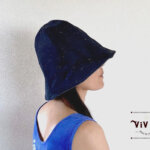 岡山デニムのリバーシブルチューリップハット/デニム×デニム裏地