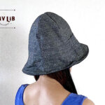 岡山デニムのリバーシブルチューリップハット/デニム×デニム裏地