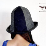 岡山デニムのリバーシブルチューリップハット/デニム×クレイジーパターン