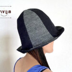 岡山デニムのリバーシブルチューリップハット/デニム×クレイジーパターン