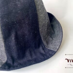 岡山デニムのリバーシブルチューリップハット/デニム×クレイジーパターン