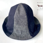 岡山デニムのリバーシブルチューリップハット/デニム×クレイジーパターン