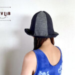 岡山デニムのリバーシブルチューリップハット/デニム×クレイジーパターン