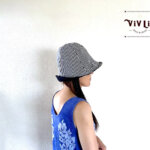 岡山デニムのリバーシブルチューリップハット/デニム×ヒッコリー