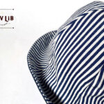 岡山デニムのリバーシブルチューリップハット/デニム×ヒッコリー