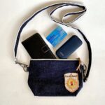 70’sVintageワッペン×岡山産13.5オンスデニムの2WAYスマホショルダー/islandhawaii