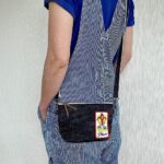 70’sVintageワッペン×岡山産13.5オンスデニムの2WAYスマホショルダー/ski