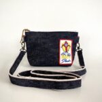 70’sVintageワッペン×岡山産13.5オンスデニムの2WAYスマホショルダー/ski